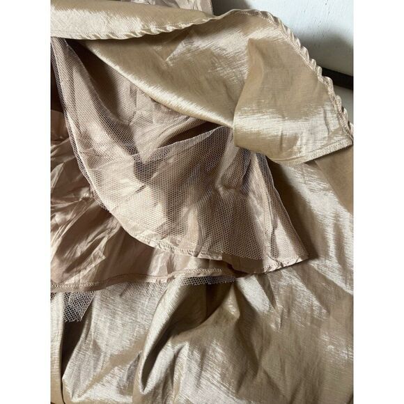 Iris Gold Iridescent Hi Low Baby Doll Maxi Dress Sz L Y2K Fairy Formal. Aa - Picture 9 of 10